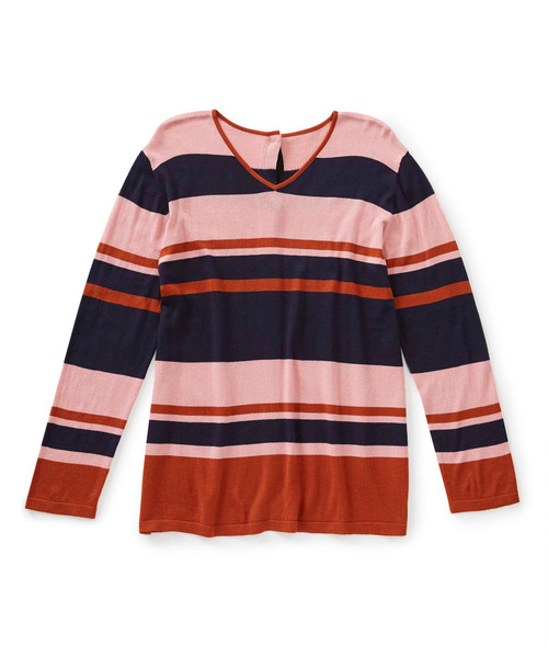 Silverts SV20010 Women's Striped Adaptive Pull Over Sweater Rust Stripe, Size=S, SV20010-SV900-S Silverts SV20010 Women's Striped Adaptive Pull Over Sweater Rust Stripe, Size=S, SV20010-SV900-S