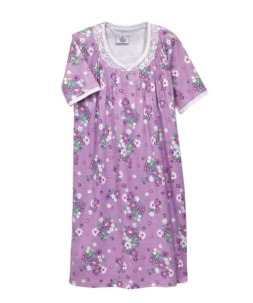 Silverts SV26280 Adaptive Hospital Gowns Nursing Home & Home Care   Lilac Floral, Size=3XL, SV26280-SV1120-3XL