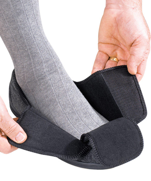 Silverts SV10105 Mens Extra Extra Wide Width Slippers Black, Size=11, SV10105-SV2-11