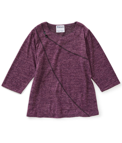 Silverts SV22160 Women's Antimicrobial Basic Open Back Top Wine, Size=M, SV22160-SV10-M