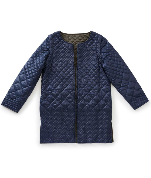 Silverts SV27040 Womens Reversible Quilted Jacket with Detachable Sleeves Midnight/Green, Size=L, SV27040-SV1453-L