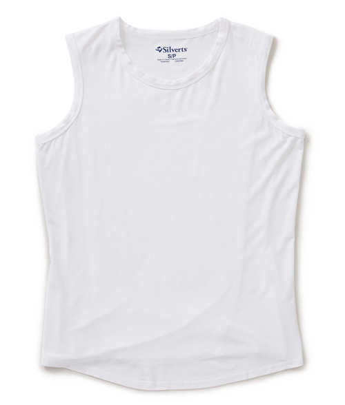 Silverts SV28070 Womens Soft Antimicrobial Modal Open Back Undervest White, Size=2XL, SV28070-SV39-2XL