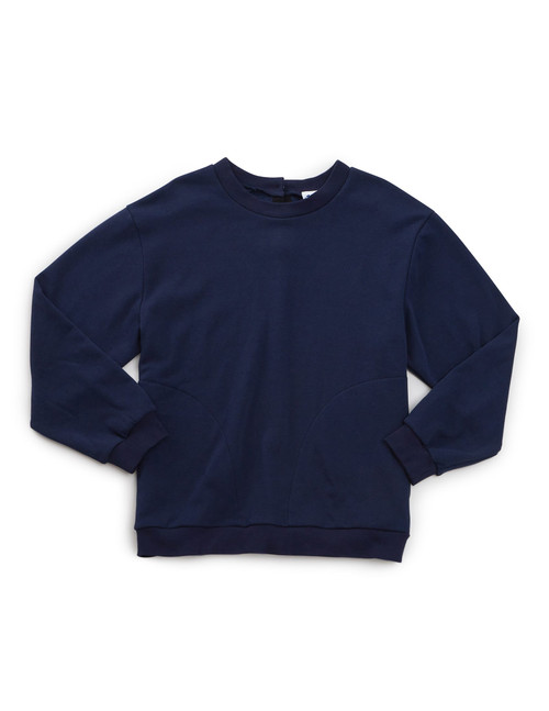 Silverts SV51040 Men's Open Back Adaptive Fleece Sweatshirt Navy, Size=L, SV51040-SV3-L