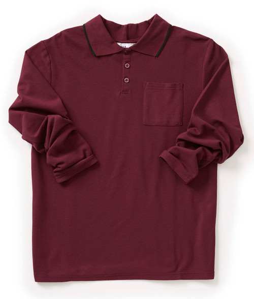 Silverts SV51240 Men's Antimicrobial Open Back Polo Shirt Burgundy, Size=4XL, SV51240-SV23-4XL