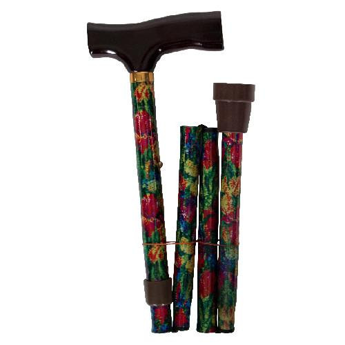 PCP 514137 TRAVEL FOLDING FRITZ HANDLE - 3/4" (1.91cm) Cane Tip Summer Garden - Mahogany Handle (514137) PCP 514137 TRAVEL FOLDING FRITZ HANDLE - 3/4" (1.91cm) Cane Tip Summer Garden - Mahogany Handle (514137)
