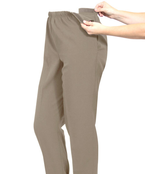 Silverts SV23050 Women's Easy Access Pants Taupe, Size=XL, SV23050-SV44-XL