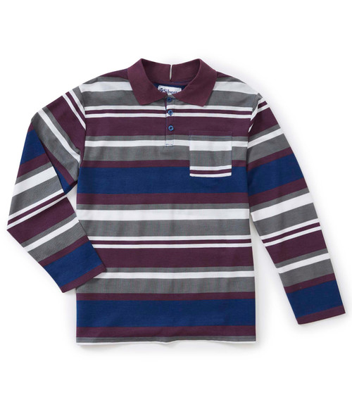 Silverts SV51830 Mens Adaptive Polo Shirt Top - Adaptive Golf Shirt Navy/White, Size=XL, SV51830-SV1461-XL