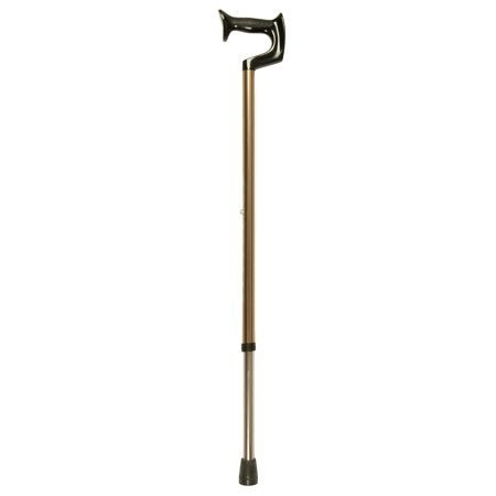 ALUMINUM ADJUSTABLE ORTHOPAEDIC HANDLE - 3/4" (1.91cm) Cane Tip Bronze Shaft - Brown Handle - Ice Pick (5145BZ)