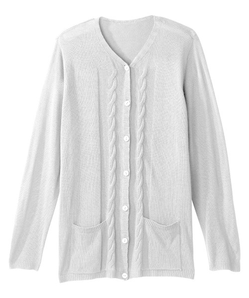 Silverts SV178 Senior Women's Conventional Cardigan White, Size=2XL, SV178-SV39-2XL