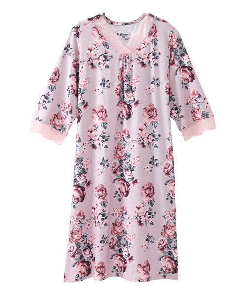 Silverts SV310 Senior Women's Adaptive Open Back V-Neck Lace Trim Nightgown Lilac Bloom, Size=3XL, SV310-SV2063-3XL Silverts SV310 Senior Women's Adaptive Open Back V-Neck Lace Trim Nightgown Lilac Bloom, Size=3XL, SV310-SV2063-3XL