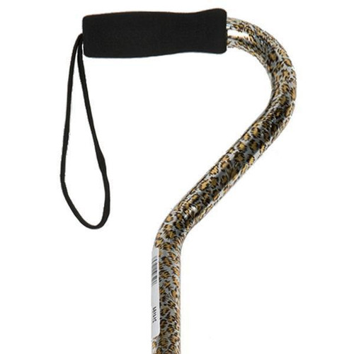 PCP 514164 ALUMINUM ADJUSTABLE OFFSET FOAM HANDLE - 3/4" (1.91cm) Cane Tip Cheetah - Black Handle PCP 514164 ALUMINUM ADJUSTABLE OFFSET FOAM HANDLE - 3/4" (1.91cm) Cane Tip Cheetah - Black Handle