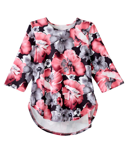Silverts SV150 Senior Women's Adaptive Open Back High-low Top  Flower Petal, Size=XL, SV150-SV2019-XL