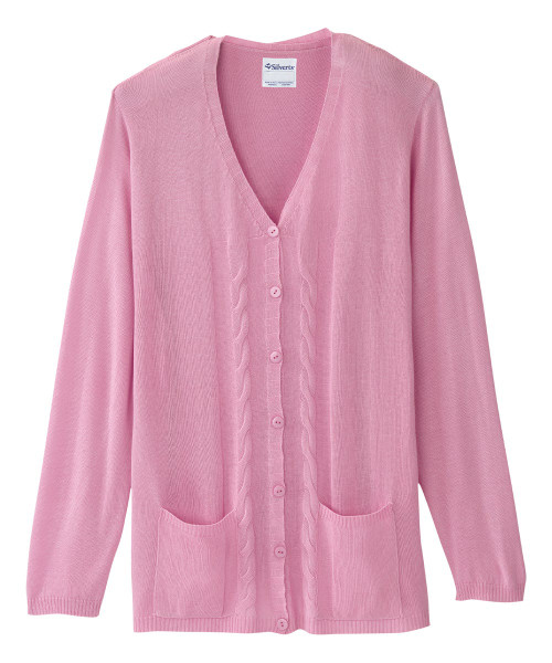 Silverts SV154 Senior Women's Adaptive Open Back Cardigan True Pink, Size=L, SV154-SV2085-L Silverts SV154 Senior Women's Adaptive Open Back Cardigan True Pink, Size=L, SV154-SV2085-L