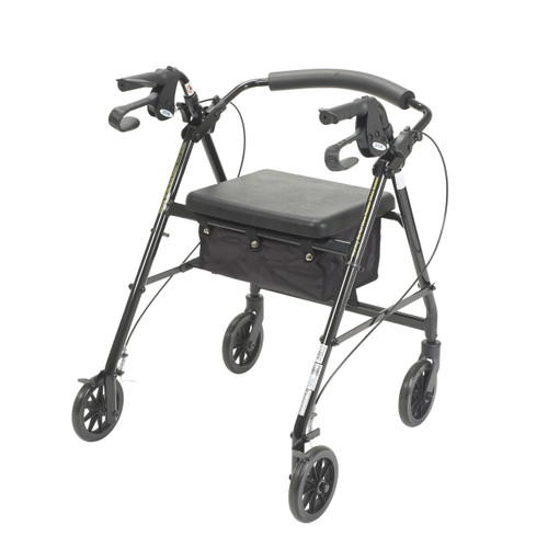 Drive R726BK Walker Rollator with Fold Up Removable Back Support and Padded Seat, Black (R726BK) Drive R726BK Walker Rollator with Fold Up Removable Back Support and Padded Seat, Black (R726BK)