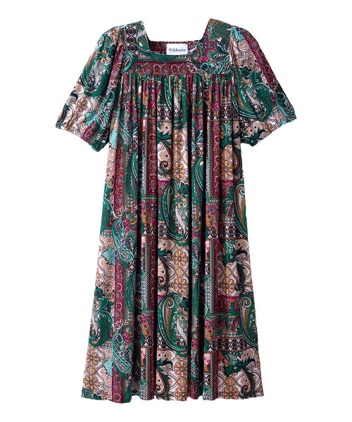 Women's Self Dressing Duster House Dress Baroque Paisley  - ONE size