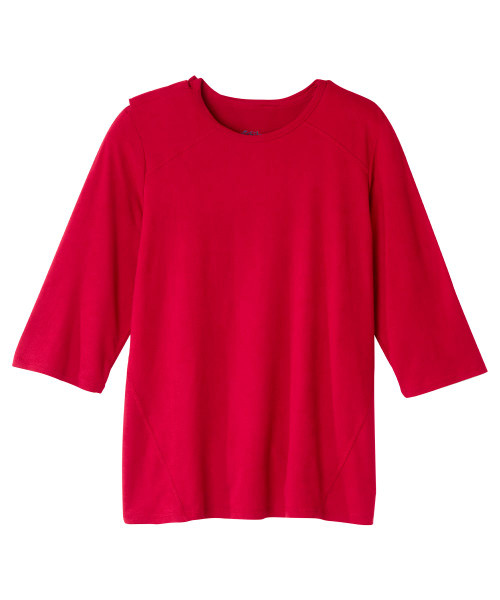 Women's Active Crew Neck Open Back Top Red SV139-SV31