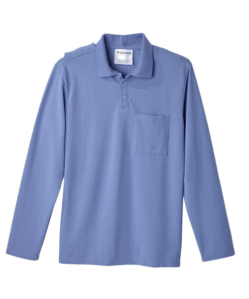 Mens Adaptive Open Back Polo Shirt Ciel Blue Mens Adaptive Open Back Polo Shirt Ciel Blue