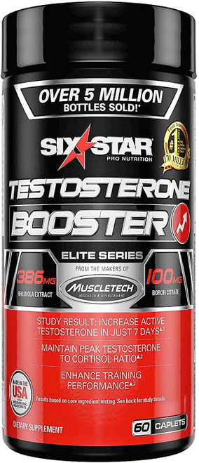 IOVATE SSTE3-060 SIX STAR PRO NUT ELITE TESTOSTERONE BOOSTER 60 CAPS