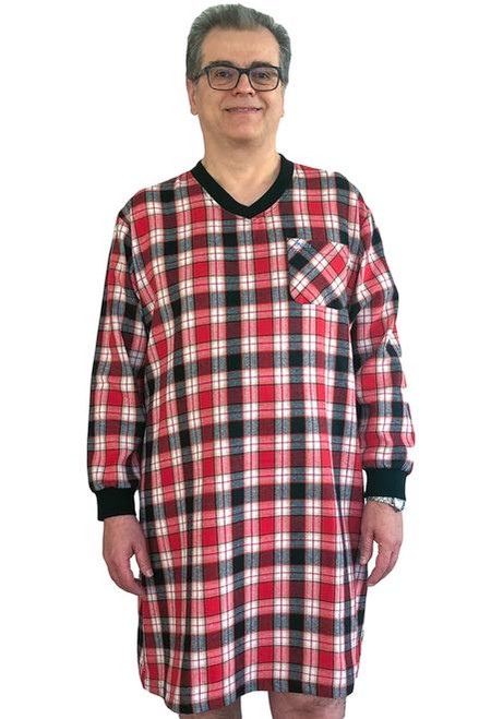 Ovidis 1-702-420 Nightshirt for Men - Red | Joey | Adaptive Clothing