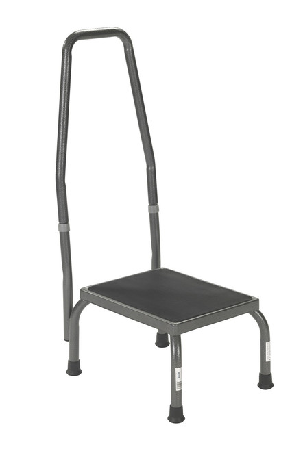 Foot stool with Non Skid Rubber Platform and Handrail (13031-1SV)