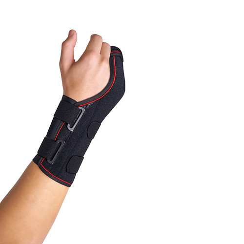 SEMI-RIGID WRIST SUPPORT w/ PALMAR/DORSAL SPLINTS-4th AND 5th META - LEFT L, MF-I95 LG SEMI-RIGID WRIST SUPPORT w/ PALMAR/DORSAL SPLINTS-4th AND 5th META - LEFT L, MF-I95 LG