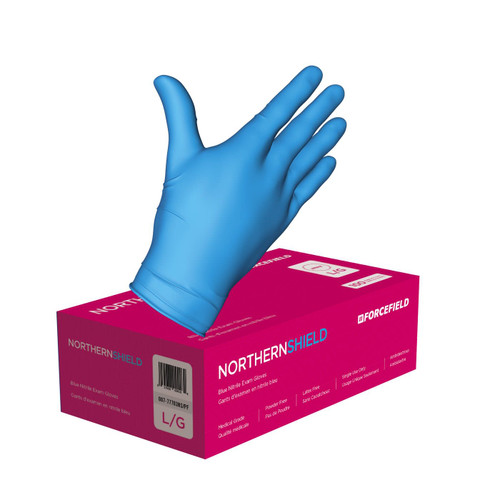 Northern Shield 007-77702NS/PF Nitrile Medical Gloves, Blue, Medium, 1000/Case Northern Shield 007-77702NS/PF Nitrile Medical Gloves, Blue, Medium, 1000/Case