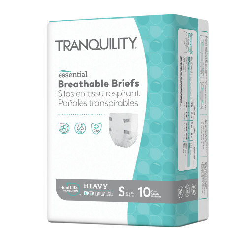 Tranquility 2743 Essential Breathable Briefs  Extra Small, 10x10s Tranquility 2743 Essential Breathable Briefs  Extra Small, 10x10s