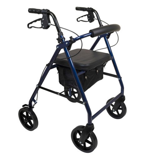 ProBasics Deluxe Aluminum Rollator with 8-inch Wheels, Blue