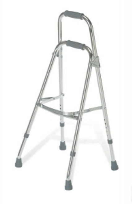 Lightweight frame and folding capabilities make this walking aid ideal for travel and storage
Bi-level hand grip offers extra assistance for users getting in and out of chairs
Weight capacity: 250 lb.
Height adjustment: 28.5" to 32" (72 to 81 cm)
Folded width: 3" (7.6 cm) Lightweight frame and folding capabilities make this walking aid ideal for travel and storage
Bi-level hand grip offers extra assistance for users getting in and out of chairs
Weight capacity: 250 lb.
Height adjustment: 28.5" to 32" (72 to 81 cm)
Folded width: 3" (7.6 cm)