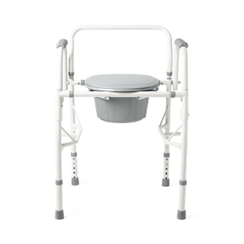Arms drop down out of the way for easy lateral transfers on and off the commode, even for patients using wheelchairs
Place commodes near the bed with closer arm down for patients transferring during the night
Clip-on seat can be removed for easy cleaning Arms drop down out of the way for easy lateral transfers on and off the commode, even for patients using wheelchairs
Place commodes near the bed with closer arm down for patients transferring during the night
Clip-on seat can be removed for easy cleaning