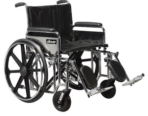Sentra Extra Heavy Duty Wheelchair, Detachable Desk Arms, Elevating Leg Rests, 22" Seat (STD22DDA-ELR)