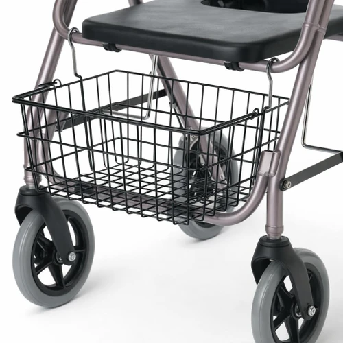 Medline Replacement Basket MDS86800XWBSK — Fits MDS86800XW Rollator — Three‑quarter hero (installed view)
