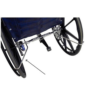 Automatically activates as the user begins to stand
A pair of brake arms grab the tires to prevent the chair from rolling back and away
When the user is seated, the Safe-t mate is in standby mode and the chair moves freely in all directions
No pads or clips