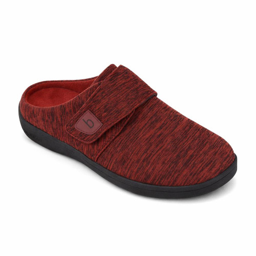 Biotime Elise Women’s Slippers — Burgundy Fabric, Sizes 5–11 — Three-quarter hero (pair or single, full product view)