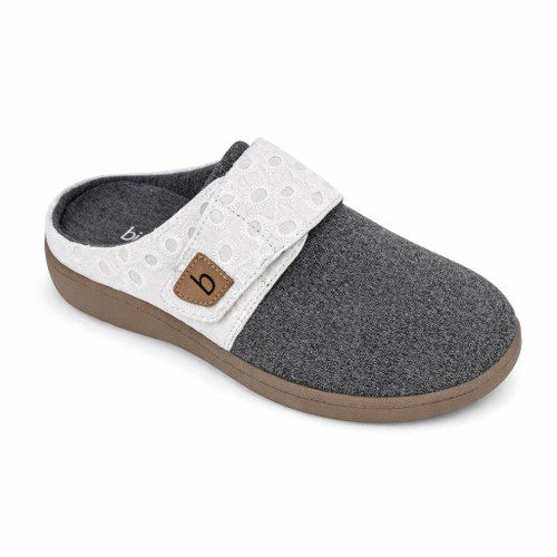 Biotime Women’s Sana Slippers — Black Fabric, US Sizes 5–11 — Three-quarter hero (primary listing image)