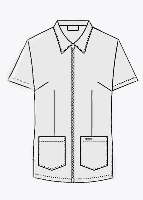 MOBB Zipper Front Ladies Work Top  Black XXSmall