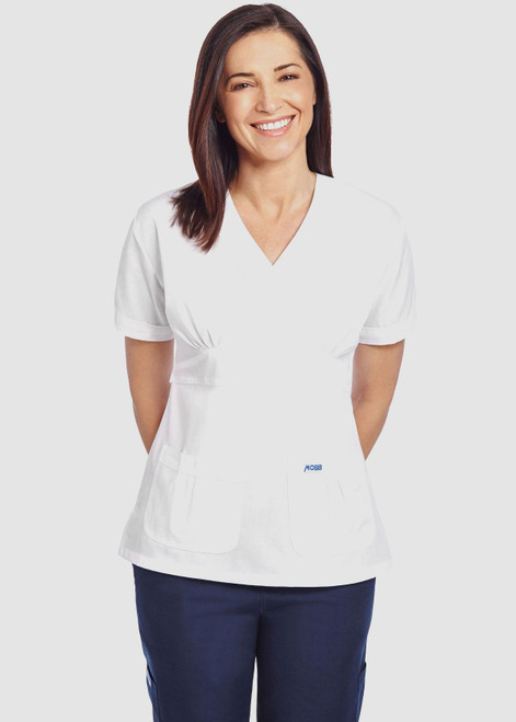 Empire Tie Back Scrub Top White XLarge