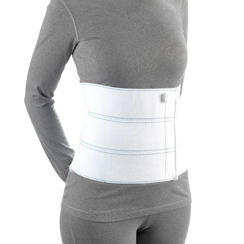 EA/1 OTC MINIMUM UNIVERSAL UNISEX 3-PANEL BINDER WHITE MEDIUM (46-62") MOLDS TO CONTOURS W/ GENTLE FULL-LENGTH SUPPORT PULL-TAB ASSISTS