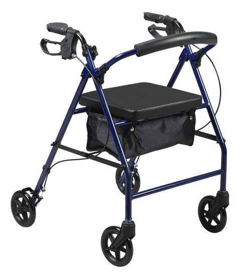 EA/1 ROLLATOR BLUE  FLIP-UP REMOVABLE BACKREST/NYLON BASKET