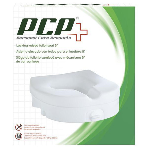 EA/1 MOLDED RAISED TOILET SEAT WITH TIGHTENING LOCK,ADDS A FULL 5" OF SEAT HEIGHT
