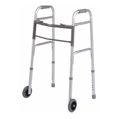 Cardinal Health - CWAL 0006 - EA/1 WALKER JUNIOR 25-32" 5" WHEEL DUAL-RELEASE SINGLE FRONT 300lbs ALUMINUM