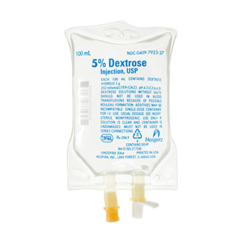 ICU Medical - HHC 07923-853 - CS/20 (4/PK) SOLUTION IV 5% DEXTROSE INJ 100ML MINIBAG (20 PACKS OF 4)