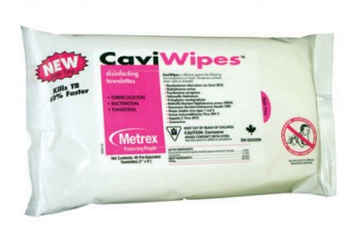 Metrex - MET 11-1224 - PK/45 CAVIWIPES DISINFECTING TOWELETTE FLAT PACK, 7IN X 9IN 3 MINUTE ACTION