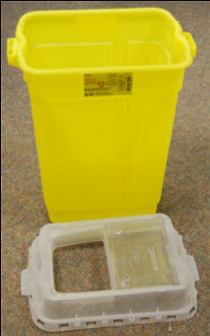 BD-305647 Collector SHARPS NESTABLE 72 ltr Yellow VERT DROP