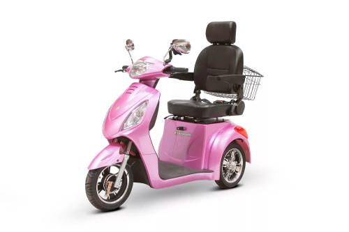 eWheels 3 Wheel 350lbs. Wt. Capacity Scooter with Electromagnetic Brakes High Speed of 15mph- Magenta / Pink - FREE SHIPPING