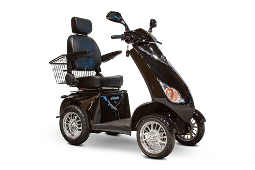 eWheels 4 Wheel Heavy Duty 500lbs. Wt. Capacity Scooter with Electromagnetic Brakes - Black - FREE SHIPPING
