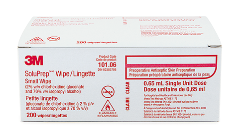 SOLU-I.V. Large SWABS, 2% CHG, 70% ISO ALCOHOL BX/100 (3M-10107) SOLU-I.V. Large SWABS, 2% CHG, 70% ISO ALCOHOL BX/100 (3M-10107)