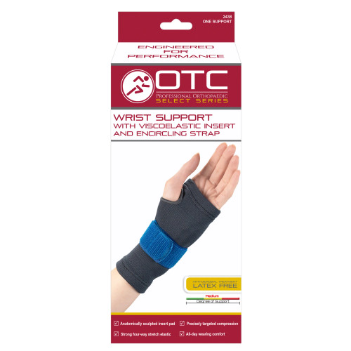2438- EA/1 OTC Elastic Wrist Support w/ Compression Gel Insert, Left Side, Large (7.5-8.25")