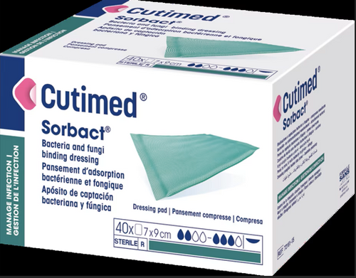 BSN - BSN 7216116 - BX/5 Cutimed Sorbact, Antimicrobial Dressing Sterile, Pad, Green, 7 cm x 9 cm
