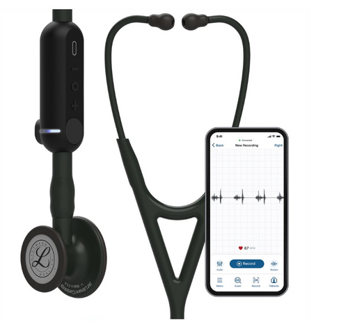 Littmann® CORE Digital Stethoscope Chestpiece, Tube, Stem, and Headset, Black